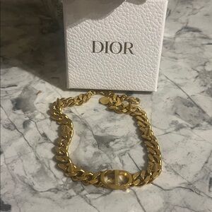 Dior Gold-Tone Chain Spiked Choker